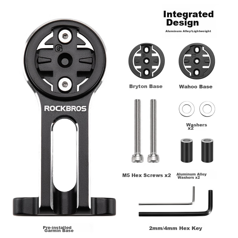ROCKBROS Bicycle Extension Bracket, Odometer, Road And Mountain Bike Light Mount, Action Camera Base (Integrated Design)