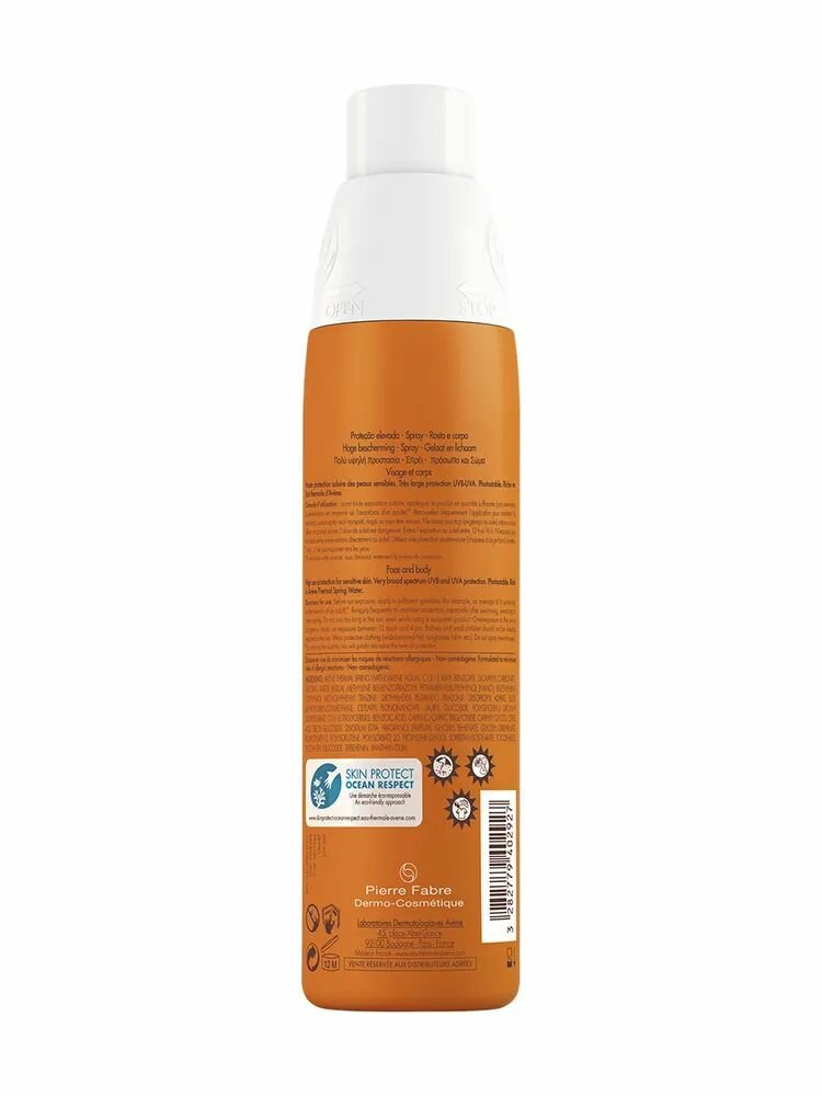 Спреи Солнцезащитные Avene, спрей солнцезащитный SPF30, 200 мл, водостойчивый, широкий спектр защиты от UVA и UVB лучей