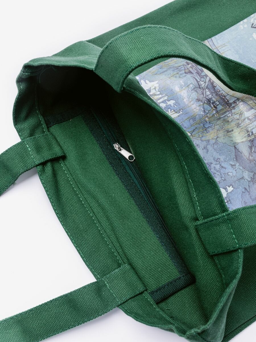 Сумка шоппер , фактура зернистая, зеленый — фото 1