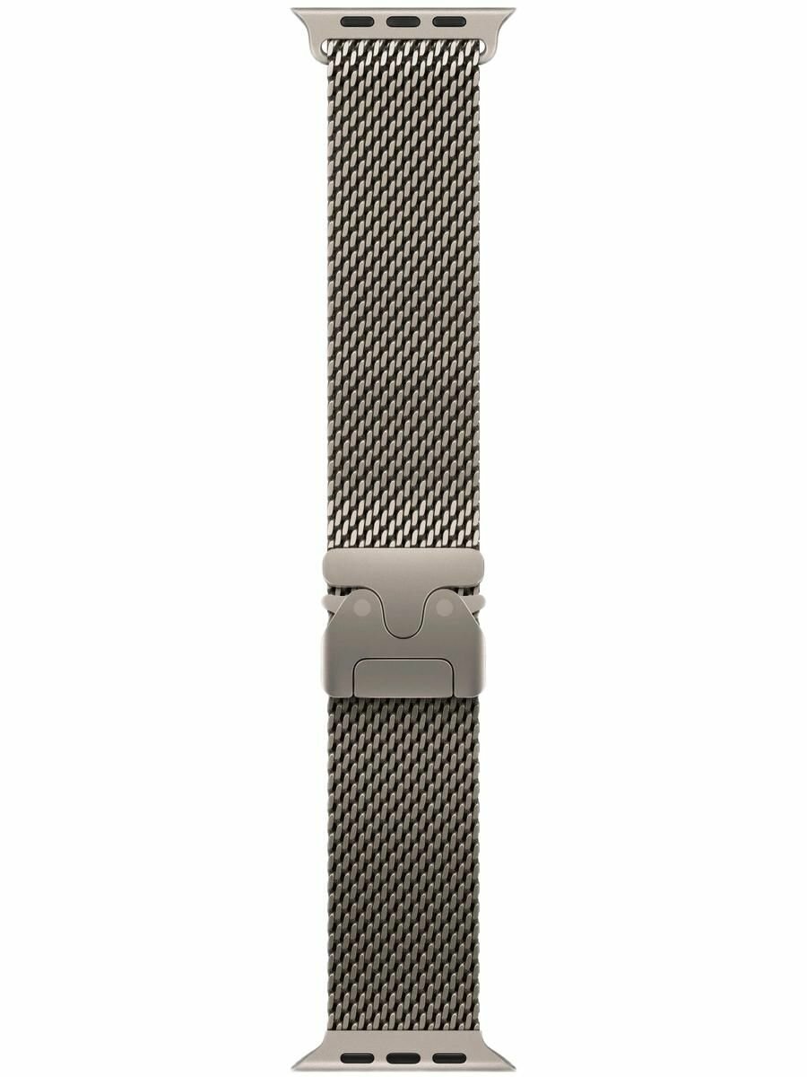Титановый ремешок для Apple Watch 49 / 45 / 44 mm Natural Titanium Milanese Loop OEM — фото 1