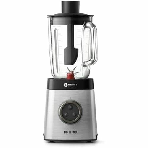 Блендер Philips HR3655/00 (1400 Вт, технология ProBlend 6 3D, стеклянный контейнер 2 литра, 2 чашки для питья, можно мыть в посудомоечной машине), нержавеющая сталь