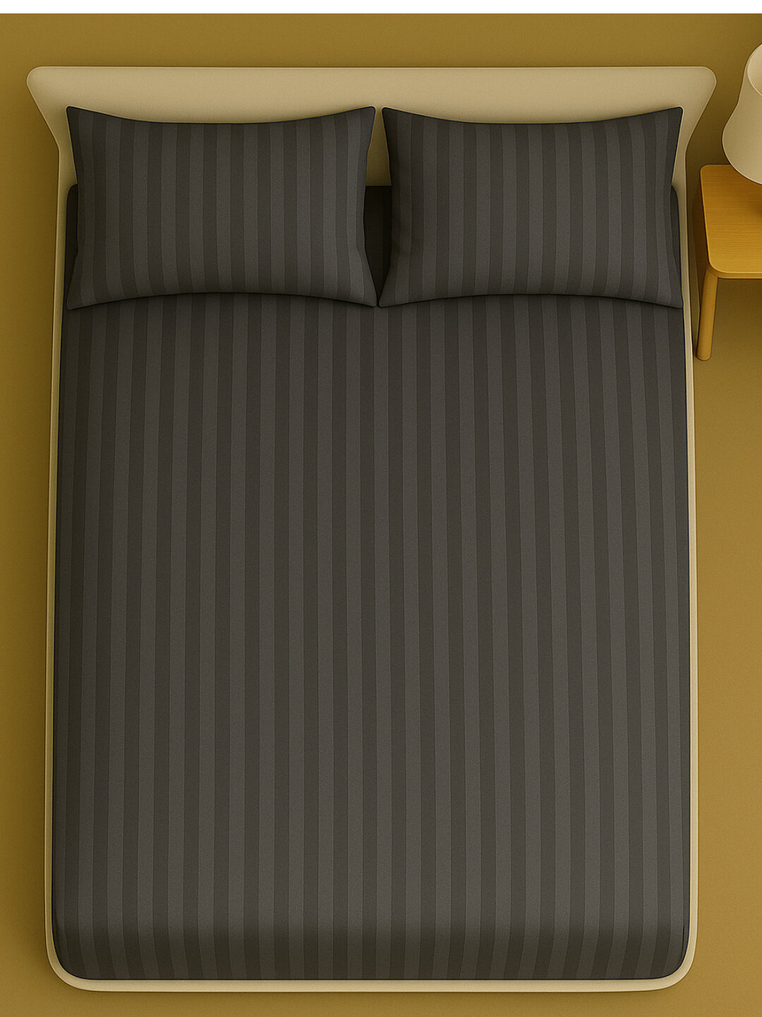 Постельное белье двуспальное, страйп сатин, простыня, 2 наволочки, в подарочной упаковке — фото 1