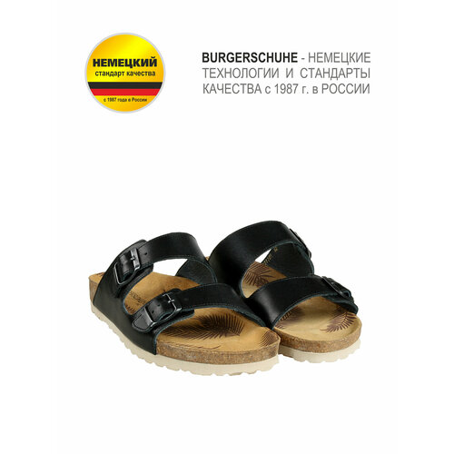фото Сандалии burgerschuhe биркенштоки trend bio летние натуральная кожа пробка, размер 41, черный 07