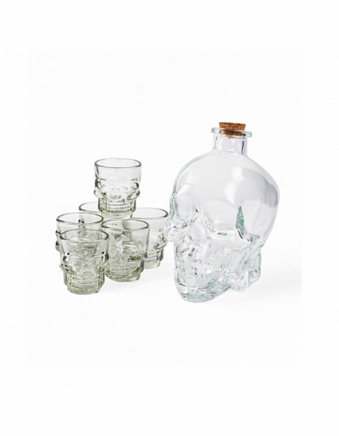 Набор SKULL 7 предметов штоф 800 мл и стопки 6шт. 50 мл