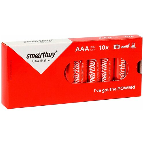 Батарейка AAA Alkaline SmartBuy LR03 Box, упаковка 10 шт.