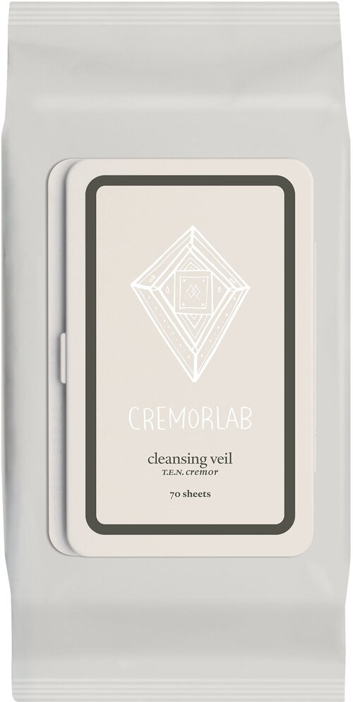 Cremorlab Салфетки для снятия макияжа T.E.N. Cremor Cleansing Veil 70 шт