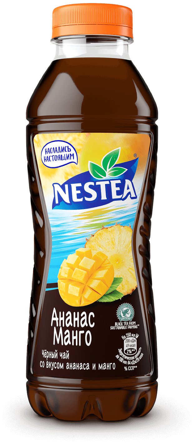 Холодный чай Nestea черный Манго-ананас 0,5л ПЭТ - фотография № 3