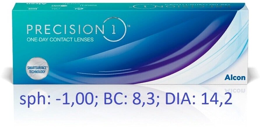 Контактные линзы Alcon Precision1 D 14.2, 30 шт., R 8,3, D -1