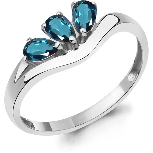 Кольцо Diamant online, серебро, 925 проба, Лондон топаз, размер 17