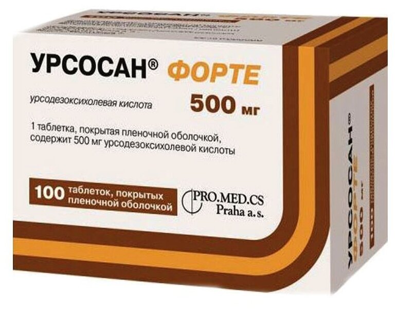 Урсосан таб. п/о плен., 500 мг, 100 шт.