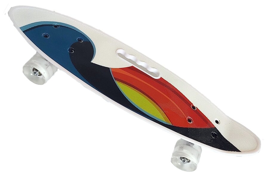 Скейт детский Navigator пластик, светящиеся колеса, 61х17х9,5см, ручка для переноски, Color