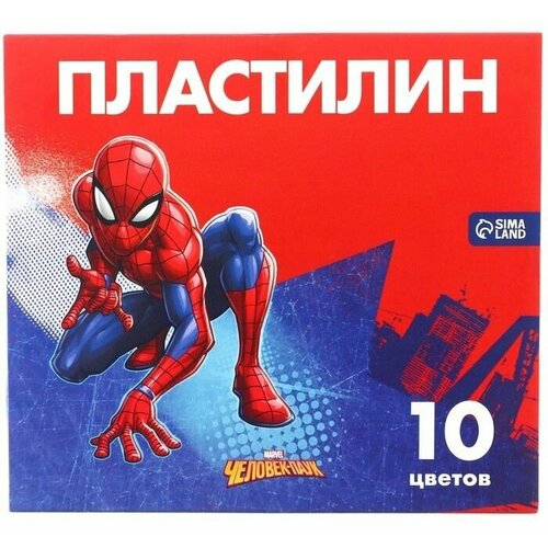 Пластилин 10 цветов 150 г Супергерой, Человек-паук пластилин marvel 10 цветов 150 г супергерой человек паук 5059060