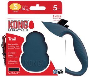 Поводок-рулетка для собак KONG Trail S синий 5 м 12 мм