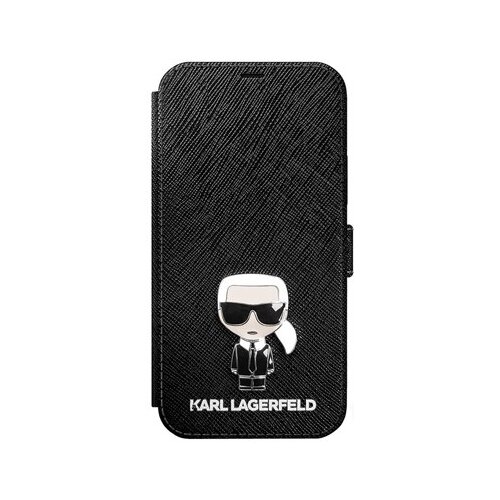 фото Чехол karl lagerfeld pu saffiano ikonik karl booktype black для iphone 12 pro max