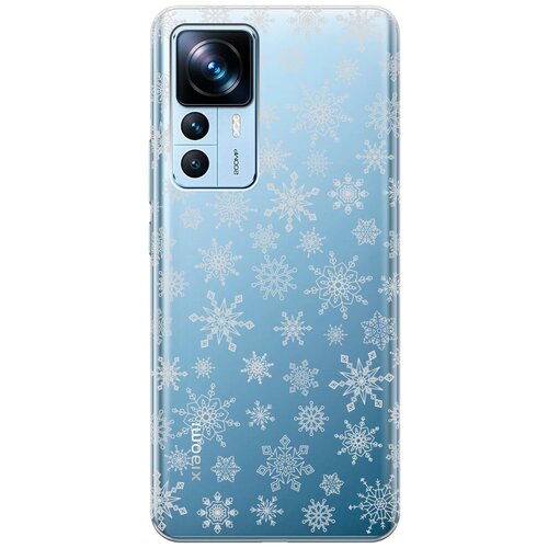 Силиконовый чехол с принтом Fairy Snowflakes для Xiaomi 12T / 12T Pro / Сяоми 12Т / 12Т Про чехол книжка на xiaomi 12t 12t pro сяоми 12т 12т про c принтом ветка в капельках золотистый