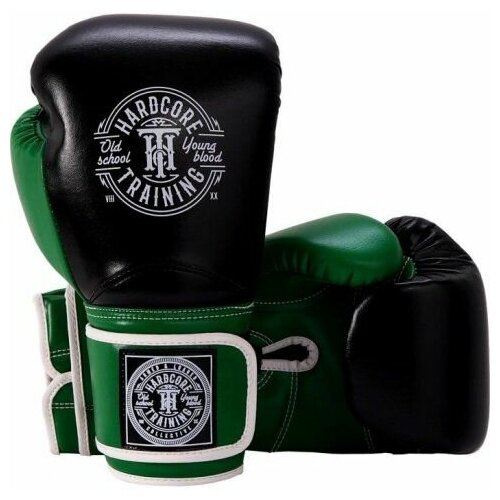 Боксерские перчатки Hardcore Training HardLea Black/Green 12oz