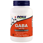 NOW GABA with Vitamin B-6 (ГАМК с витамином В6) 500 mg 200 caps - изображение