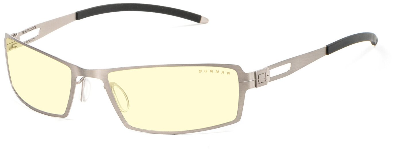 Очки для компьютера GUNNAR Sheadog, без диоптрий, цвет оправы: серебристый, цвет линз: желтый