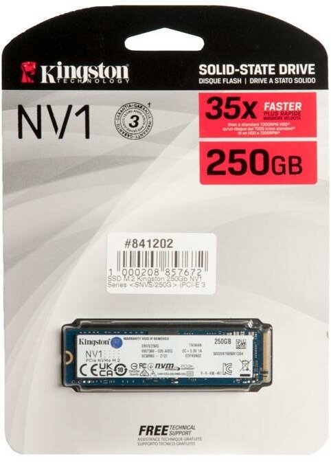 SSD накопитель Kingston NV1 250ГБ, M.2 2280, PCI-E x4, NVMe - фото №8