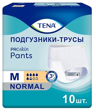 Подгузники-трусы Tena ProSkin Pants Normal Medium, объем талии 80-110 см, 10 шт.