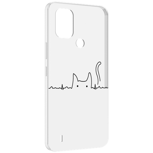 Чехол MyPads кот-музыкальный для Nokia C31 задняя-панель-накладка-бампер
