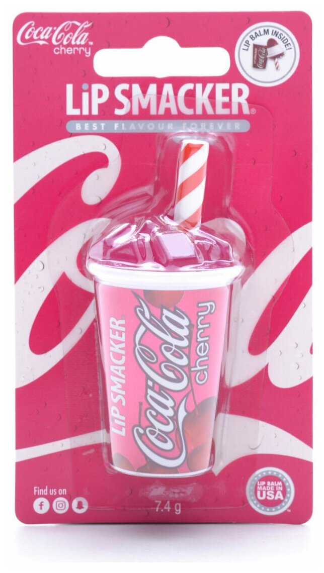 Бальзам для губ Lip smacker (Липсмайкер) с ароматом coca-cola cherry 7,4г Markwins Beauty Brands CN - фото №1