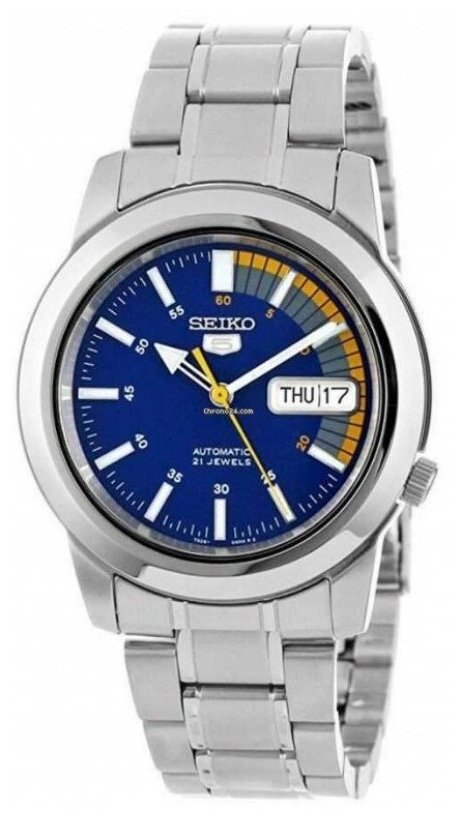 Наручные часы SEIKO SEIKO 5, серебряный, синий