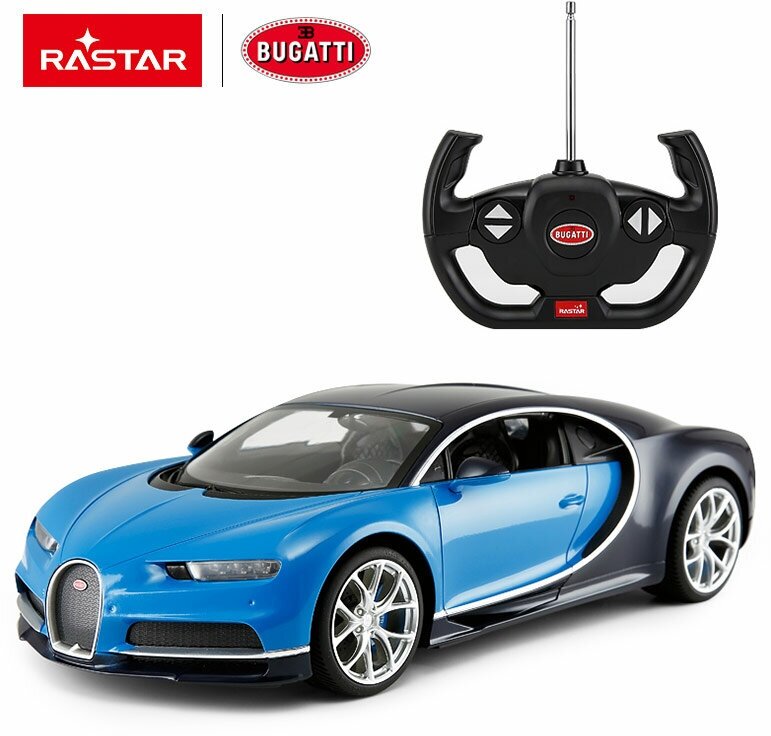 Машина р у 1:14 Bugatti Chiron Цвет Синий 75700E