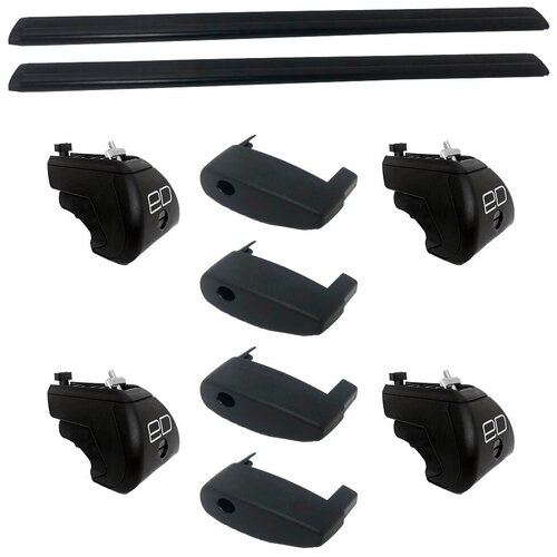 фото Комплект дуг и опор евродеталь на интегрированные рейлинги для audi q7 (2006-2015), крыло, 1.35 м черный