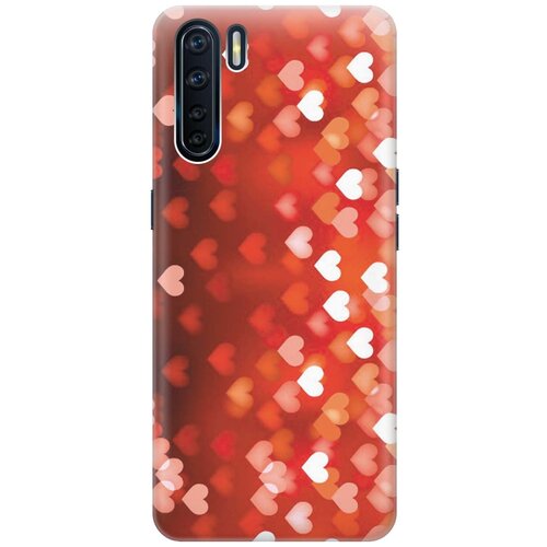 фото Cиликоновый чехол на oppo a91 / reno3 / оппо а93 / рено 3 с принтом "бокэ из красных сердечек" gosso