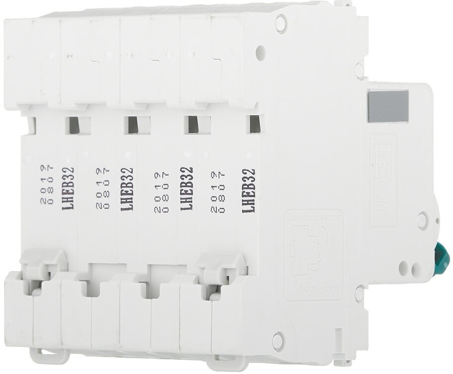 ВА-101 11045DEK Автоматический выключатель четырехполюсный 32А (4.5 кА, B) Упаковка (3 шт.) DEKraft - фото №4