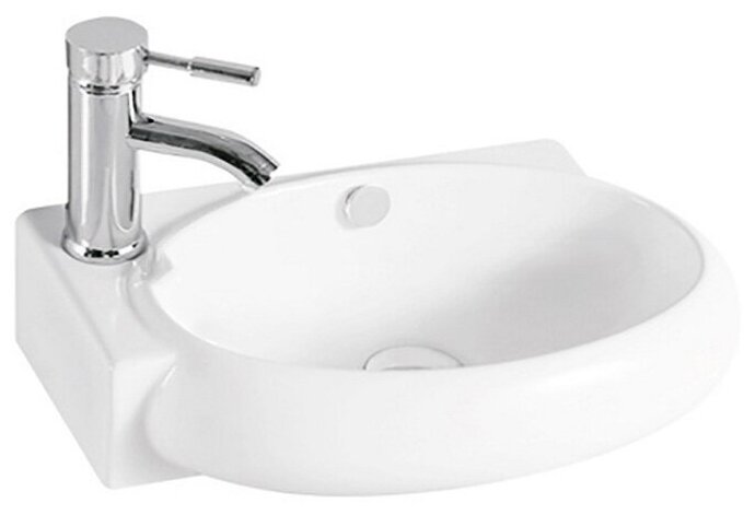 фото Раковина подвесная CeramaLux N 9100R правосторонняя 43x29 см, белая