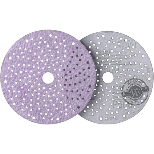 Абразивный шлифовальный круг ( наждачка ) 3M™ Hookit™ Purple+ P500+, 150 мм с мультипылеотводом | 50534 серии 334U, 50 шт.