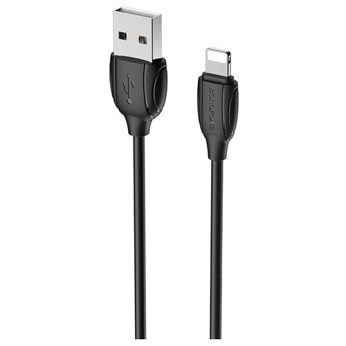 кабель usb borofone bx19 benefit usb lightning 1 3а 1м черный Кабель Borofone USB - Lightning (BX19), 1 м, 1 шт., черный