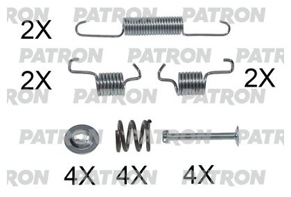 Монтажный комплект тормозных колодок PATRON PSRK0201