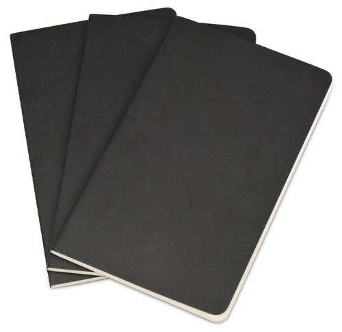 Записная книжка Moleskine Cahier (нелинованный, 3 шт.), Large (13х21см), черный