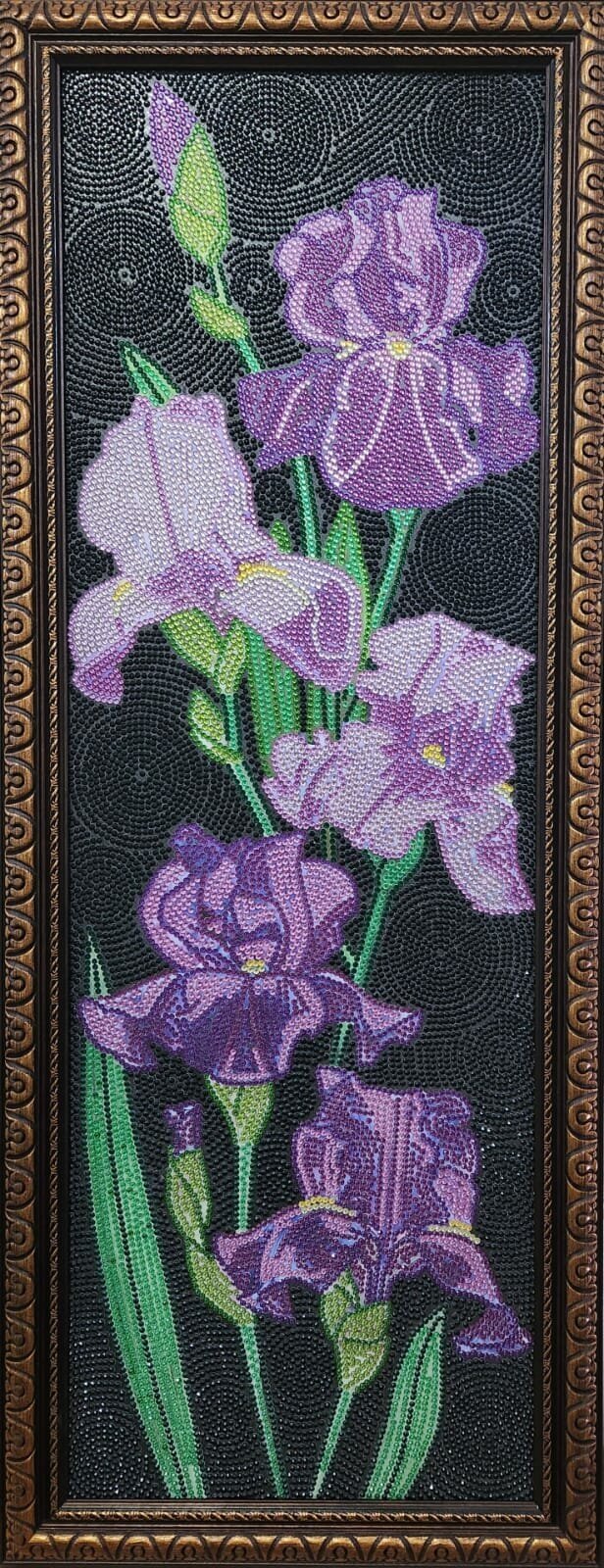 Алмазная мозаика "Бархатные ирисы", 22х66 см, Цветы М-510