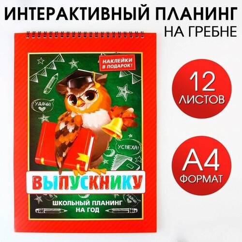 Интерактивный планинг на выпускнойна выпускной «Сова» формат А4, 12 листов интерактивный планинг планинг школьника формат а4 12 листов