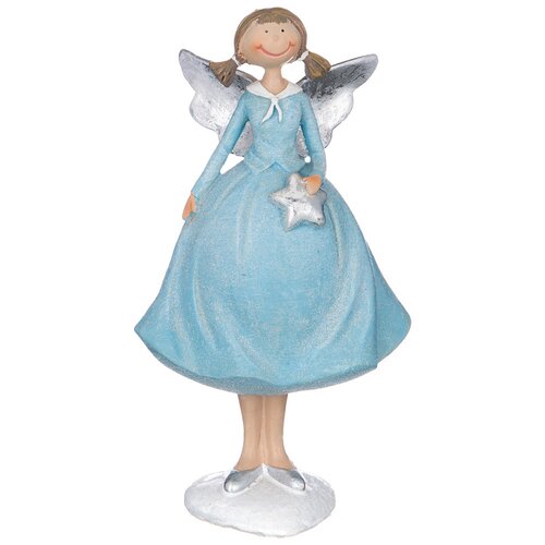 фото Статуэтка lefard ангелочек в голубом платье, 20.5 см голубой