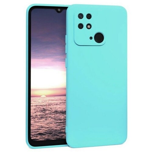 Накладка силиконовая Silicone Cover для Xiaomi Redmi 10C / Poco C40 бирюзовая камера для xiaomi redmi 10c a1 a1 poco c40 12c передняя 1 шт