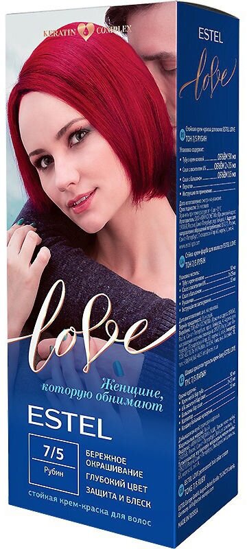 ESTEL Love Стойкая крем-краска для волос, 7/5 рубин