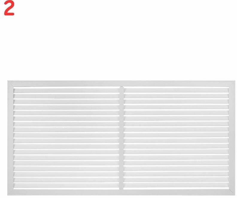 Решетка вентиляционная ПВХ 600х1200 мм белая (2 шт.) - фотография № 1