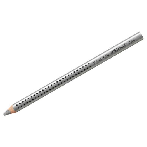 faber castell карандаш jumbo grip трехгранный утолщенный золотой металлик Faber-Castell Карандаш Jumbo Grip трехгранный утолщенный, серебряный металлик