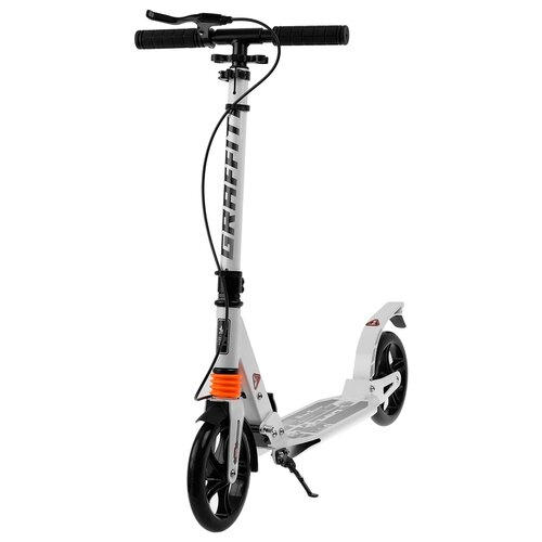 фото Graffiti самокат scooter, задний амортизатор, abec 5, цвет белый