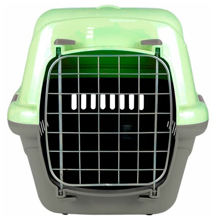 Клиппер-переноска для кошек и собак Zooexpress Турне 54,5х36х34 см (L), дверца с фиксацией, зеленая - фотография № 1