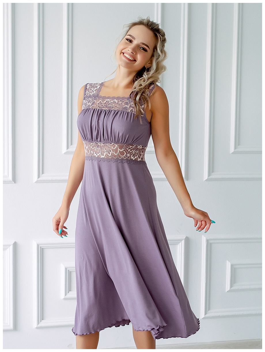 Женская ночная сорочка Риана длинная, Премиум-качество, размер 60 розовый, Текстильный край. - фотография № 2