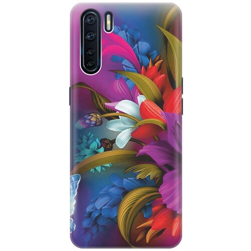 фото Cиликоновый чехол на oppo a91 / reno3 / оппо а93 / рено 3 с принтом "фантастические цветы" gosso