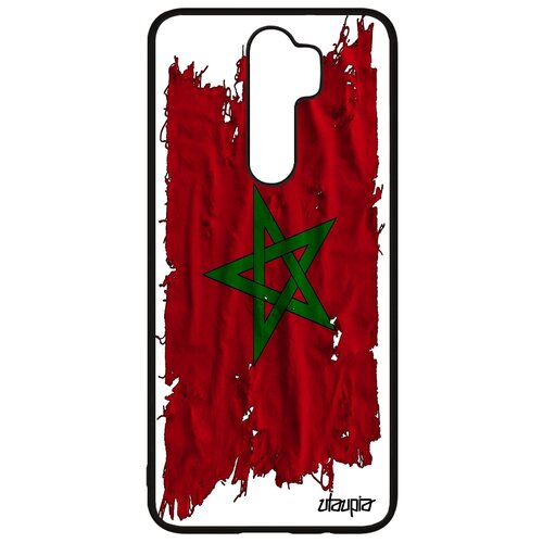 фото Чехол на телефон redmi note 8 pro, "флаг марокко на ткани" страна патриот utaupia