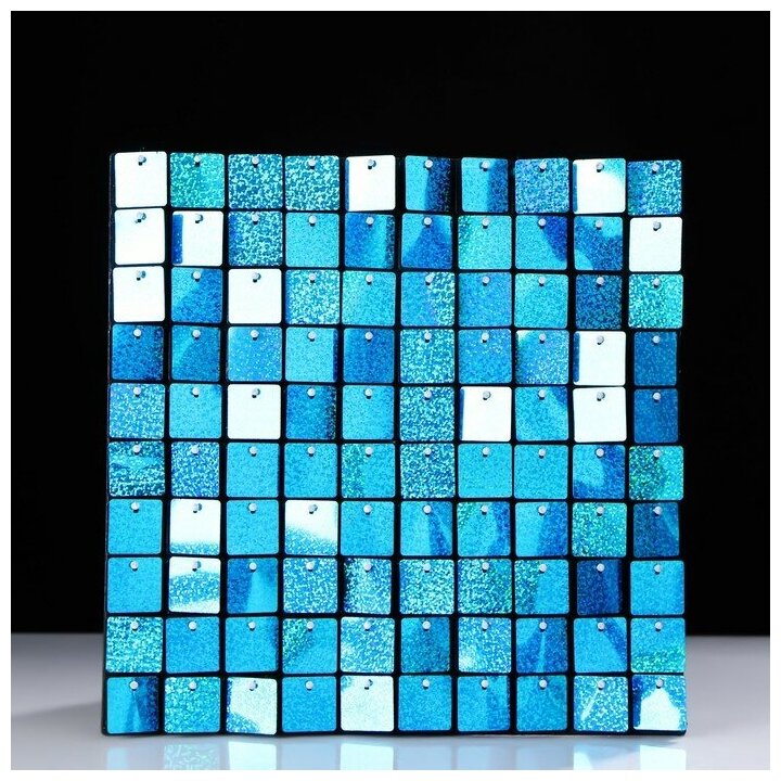 Панель с пайетками для фотозоны 30*30см голубая 7895969