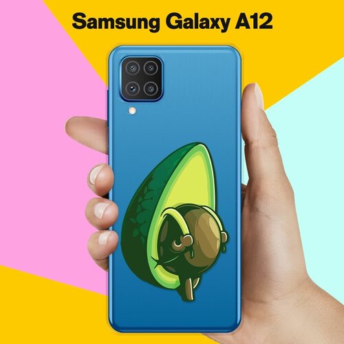 Силиконовый чехол Рюкзак-авокадо на Samsung Galaxy A12 пластиковый чехол cмешные авокадо на samsung galaxy a12 самсунг галакси а12